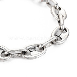Legierungs-Kaffeebohnen-Kettenarmband für Männer Frauen&nbsp;BJEW-N015-012