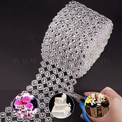 6 rangée en plastique diamant maille rouleau rouleau strass cristal ruban gâteau de mariage&nbsp;OCOR-WH0030-03