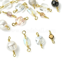 20 Stück 10 Stile facettierte ovale Verbinder-Charms aus klarem Glas und facettierte runde Glieder aus natürlichem Achat (gefärbt und erhitzt).&nbsp;KK-FS0001-91