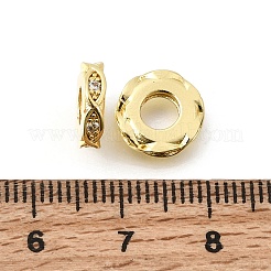Perline europee in ottone infinito con micro pavé di zirconi cubici trasparenti&nbsp;KK-Z156-11G