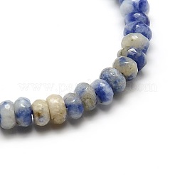 Facettierten natürlichen blauen Fleck Jaspis Rondelle Perlenstränge&nbsp;G-M065-4mm-06