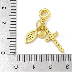 Cremagliera placcatura micro ottone spianare pendenti zirconi&nbsp;KK-I718-06G