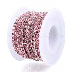 Chaînes strass en laiton plaqué argent&nbsp;CHC-N020-12A-01