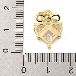 Anhänger aus Messing mit Gestellbeschichtung aus klarem Kubisch Zirkonia&nbsp;KK-U030-14G