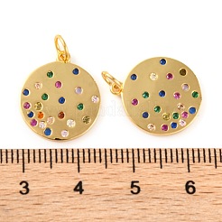 Pendentif en zircone cubique micro pavé de laiton placage en rack&nbsp;KK-H486-16G