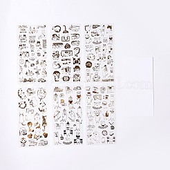 Selbstklebende Heißprägeaufkleber-Sets mit Katzenmotiv und Glitzer&nbsp;DIY-WH0163-01