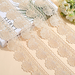 4.7~5 Yards Baumwoll-Spitzenband in Muschelform mit Blumen&nbsp;OCOR-GF0003-95B
