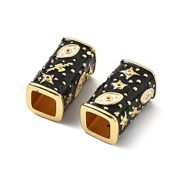 Perline rettangolari in ottone micro pavé di zirconi cubici trasparenti&nbsp;KK-Z114-15G-A