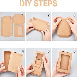 Faltbare Schublade Typ kreative Kraftpapierbox&nbsp;LS-CON-WH0077-12