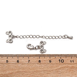 Messing Micro Pave klarer Zirkonoxid Kettenverlängerer&nbsp;KK-A214-35P