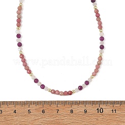 Collane di perline rotonde sfaccettate in rodonite naturale&nbsp;NJEW-JN06430-04