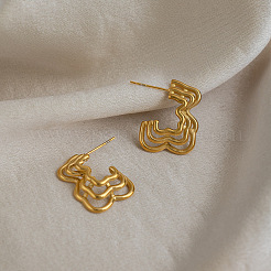 Boucles d'oreilles à clous multicouches en acier inoxydable 304 pour femmes&nbsp;GC2084