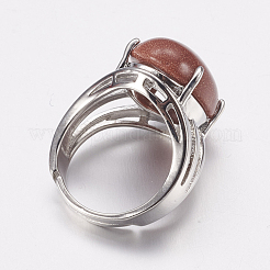 Natürliche und synthetische Edelstein-Band Fingerringe&nbsp;RJEW-K224-A