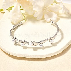Bracelets manchettes en acier inoxydable 304 pour femmes&nbsp;BJEW-U021-04P
