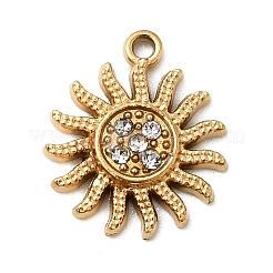 304 Edelstahl Micro Pavé Strass Charms&nbsp;STAS-G369-05G