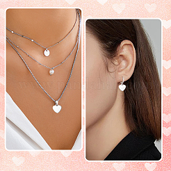 100 pz. ciondolo a forma di cuore in acciaio inossidabile 201&nbsp;HJEW-BM0001-14
