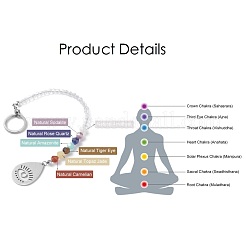 Colgante de loto / ojo de yoga con tema de chakra de acero inoxidable decorar&nbsp;PALLOY-JF01198