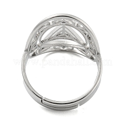 Anlaufgeschützter Ring mit Lotus 304 Edelstahl verstellbare Ringe&nbsp;RJEW-G306-04P