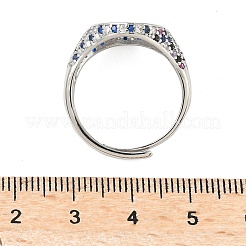 Manschettenringe aus Messing mit Mikropavé-Zirkonia für Damen&nbsp;RJEW-A069-13P