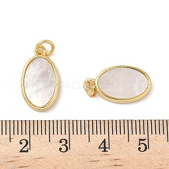 Messing-Anhänger mit natürlichem Muschel-Pavé&nbsp;KK-L239-049G-02