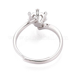 Rhodinierte 925 Sterling Silber Verlobungs-Solitärring-Fassungen&nbsp;STER-N016-69P