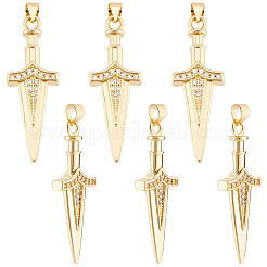 6pcs pendentifs en laiton micro pavé de zircone cubique&nbsp;KK-BBC0027-33