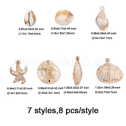 56 pendentif acrylique opaque à thème océanique de 7 styles&nbsp;OACR-FP0001-21
