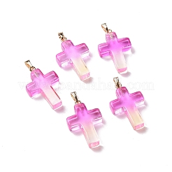 Zweifarbige transparente Glasanhänger&nbsp;LS-GLAA-A004-02B