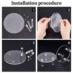 Runde Minifigurenständer aus transparentem Acryl&nbsp;ODIS-WH0002-52