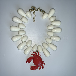 Ciondolo granchio rosso resina goccia perline collane per le donne&nbsp;FS-WG1665D-01