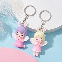 Portachiavi con pendenti in pvc a forma di angelo da 2 pz&nbsp;KEYC-JKC00685