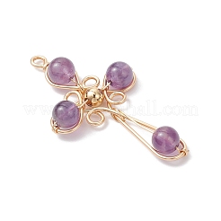 4 pièces 4 styles pendentifs en améthyste naturelle&nbsp;PALLOY-TA00326-01