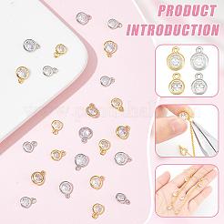 24 pz 4 colori pendenti in ottone con zirconia cubica&nbsp;KK-BC0013-59