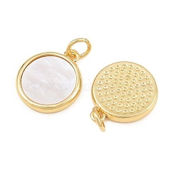 Pendentifs en laiton avec coquillage blanc&nbsp;CU-CBA9482-04G-02