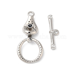 Messing Micro Pave klare Zirkonia Knebelverschlüsse&nbsp;KK-P234-72P