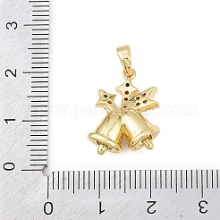 Pendentifs de noël en laiton micro pave zircone cubique&nbsp;LS-KK-H518-03A-G