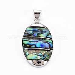 Natürliche Abalone Muschel / Paua Muschel große Anhänger&nbsp;SHEL-N333-009A-A01