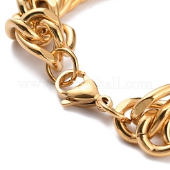 Braccialetti a catena cubana in acciaio inossidabile placcato ionico (ip) 304&nbsp;STAS-A028-B064G-A