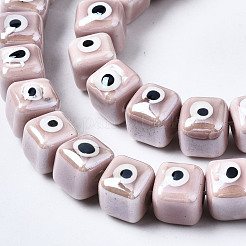 Fili di perline in ceramica di porcellana fatti a mano&nbsp;PORC-T006-01J