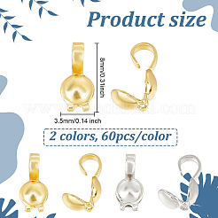 120 pz. 2 punte di perline in ottone colorate&nbsp;KK-BC0013-39