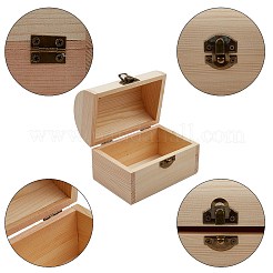Boîte à bijoux en bois de pin non fini&nbsp;CON-WH0072-11