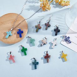25pcs 25 styles pendentifs en pierres précieuses naturelles et synthétiques&nbsp;G-SZ0002-14