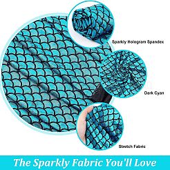 Funkelnder Spandex-Meerjungfrau-bedruckter Fischschuppenstoff mit Hologramm&nbsp;AJEW-WH0277-38