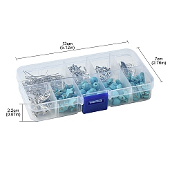 DIY-Set zur Herstellung von Ohrhängern aus Legierung und synthetischem Türkis mit gemischten Formen&nbsp;DIY-FS0006-33