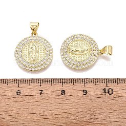 Pendentifs religieux en laiton sertis de micro-pavés de zircone cubique transparente&nbsp;KK-N287-43G-01