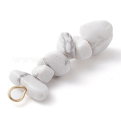 Colgantes de cuentas de cristal de cuarzo natural de color degradado y howlita natural y piedra lunar blanca&nbsp;PALLOY-JF02795-01