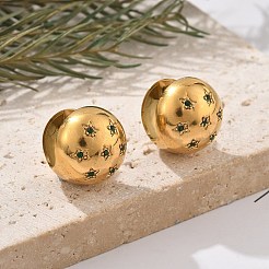 Creolen mit Strassen aus Edelstahl 304&nbsp;EJEW-M041-01G-02