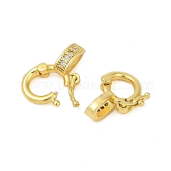 Messing Micro Pave klare Zirkonia Twister Verschlüsse&nbsp;KK-H202-18G