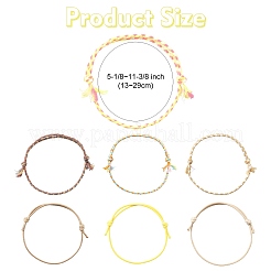 14 ensemble de bracelets en cordon de coton 7 couleurs pour hommes et femmes&nbsp;BJEW-FS00025-03