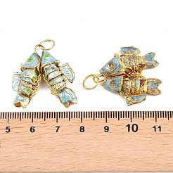 Pendentifs cloisonnés en laiton&nbsp;KK-P251-A01-G-04